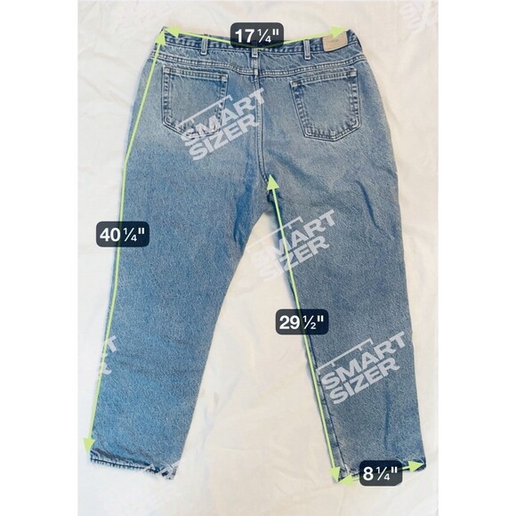 VTG LL Bean Men’s Jeans 40x30 Blue Denim Fleece Lined USA Winter Warm Distressed - Picture 11 of 14